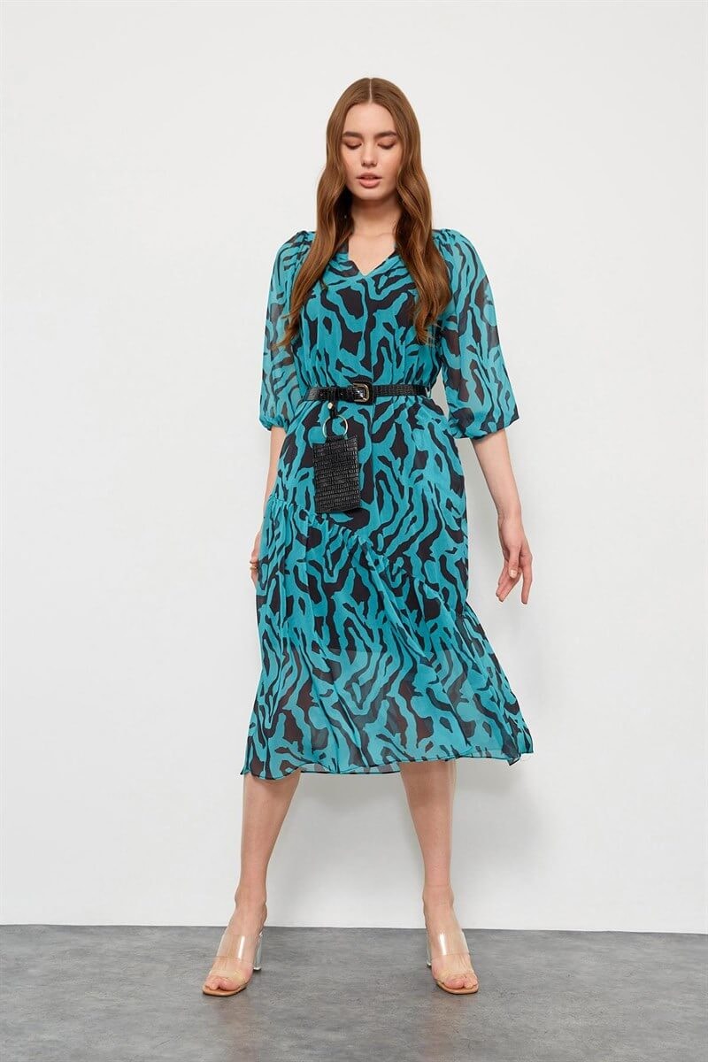 Atlantis Kemerli Zebra Desen ElbiseST060S40107502