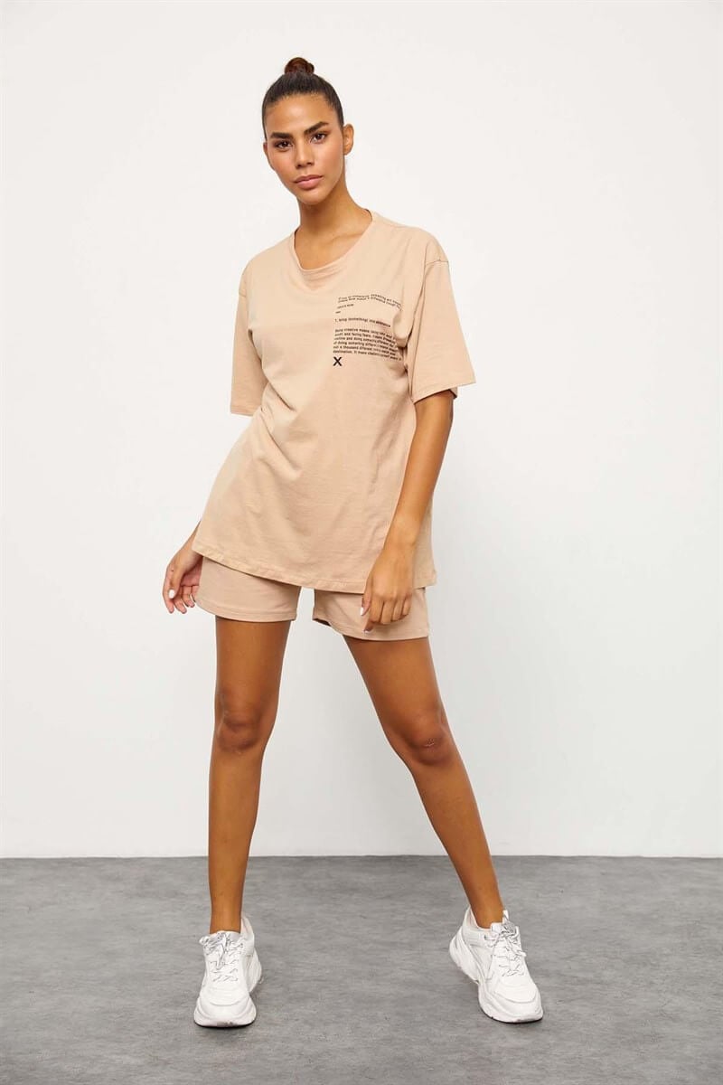 Bej T-Shirt Şort TakımST060S83102002