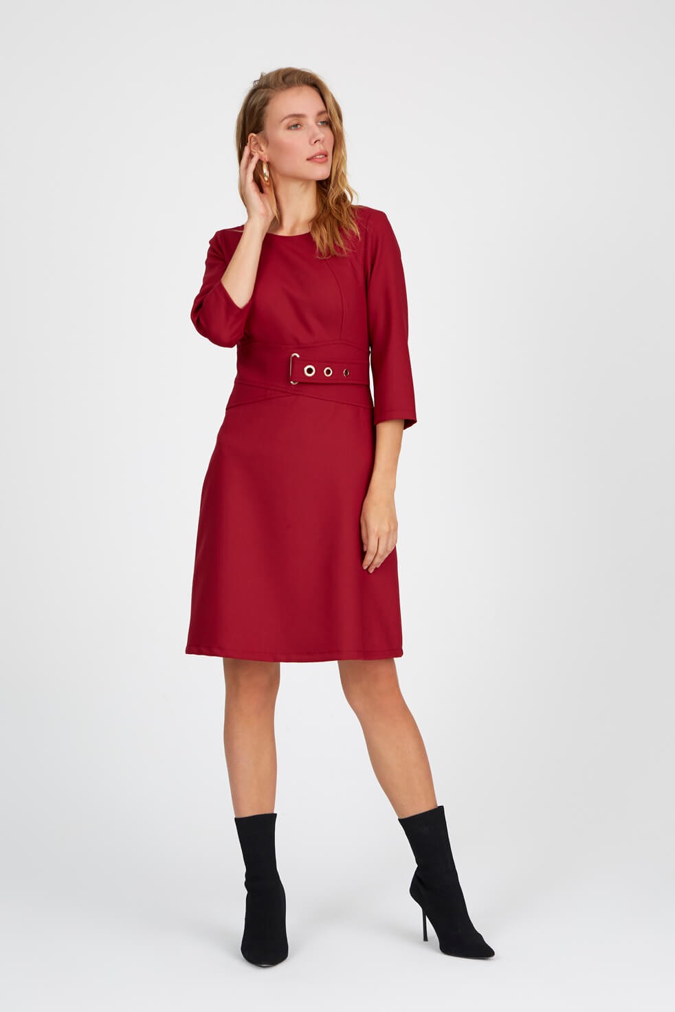 Bordo 1YM4CEL0656 ELBİSE