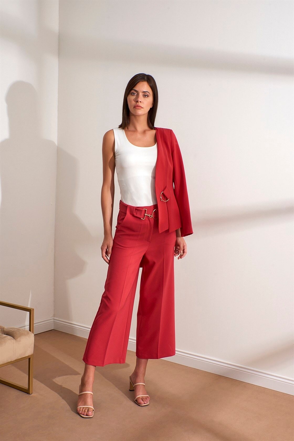 Paradise Pink Belted Short Leg Trouser