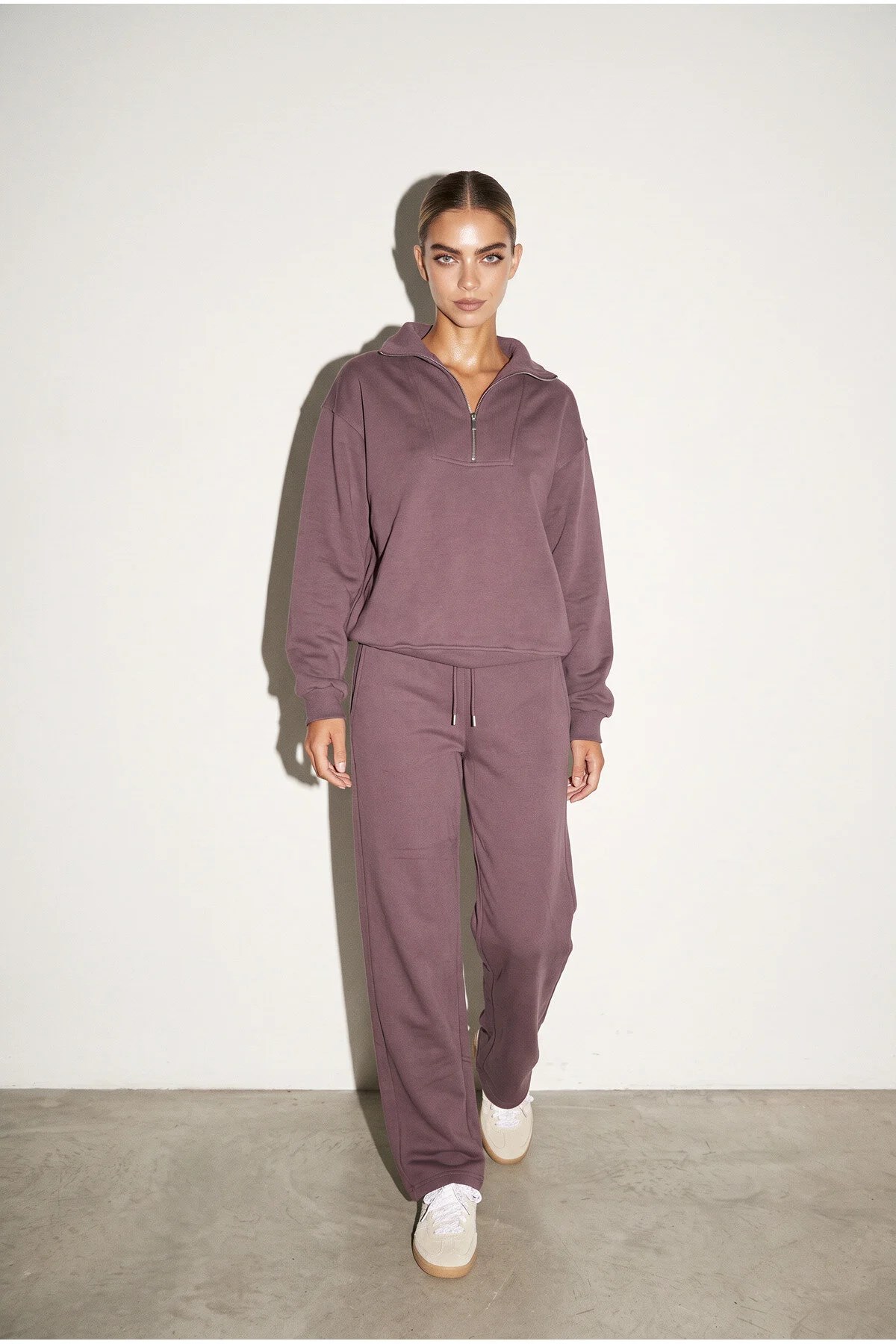 Mürdüm Amia&Co Oversize Fermuar Detaylı Sweatshirt Ve Bol Kesim Eşofman Takımı