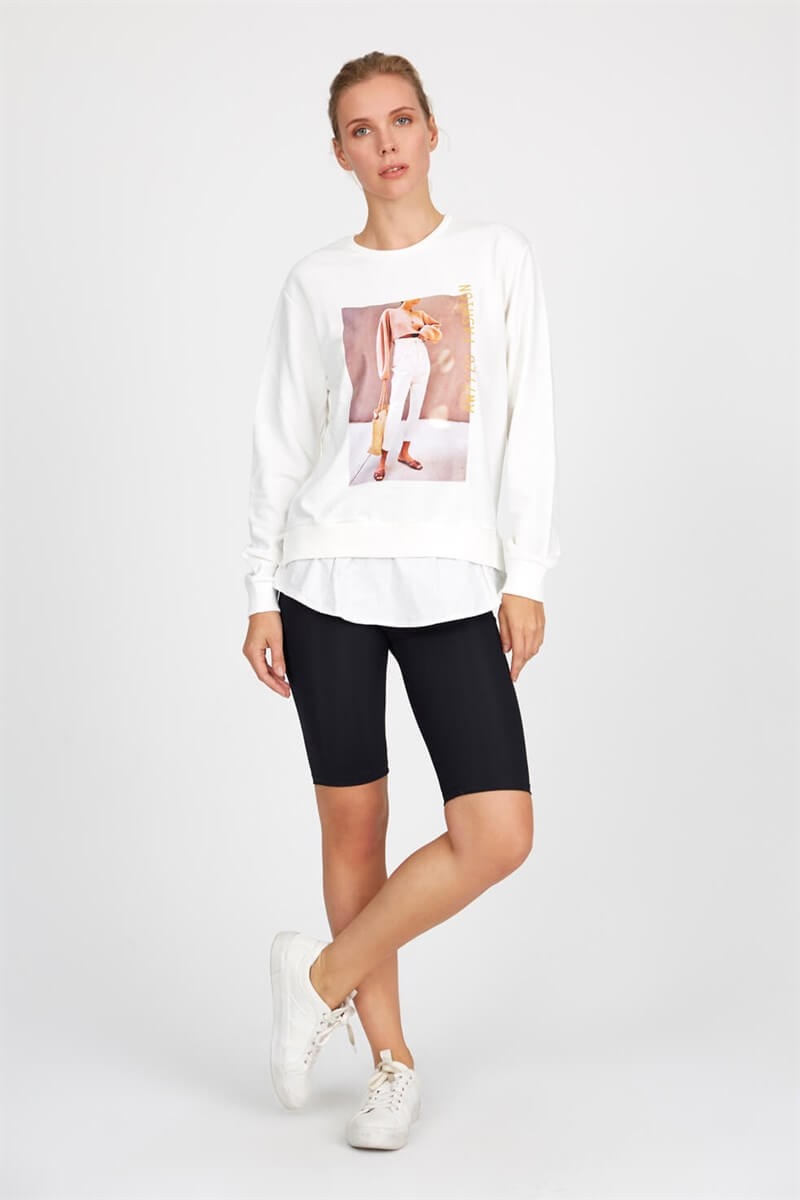 Ekru - Uzun Kol S-ShirtST050W7202401