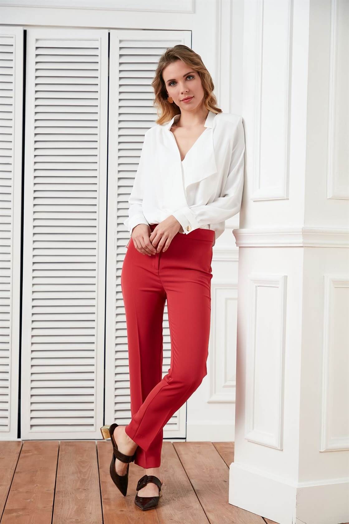 Ecru Wide Collar Double Breasted Long Sleeve Wadded Shiny Fabric Jacket