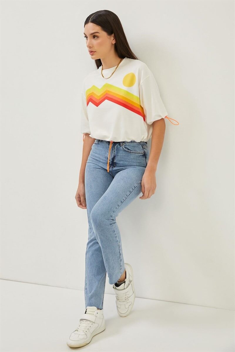 Ekru 1YI2CTS0253 T-SHIRT