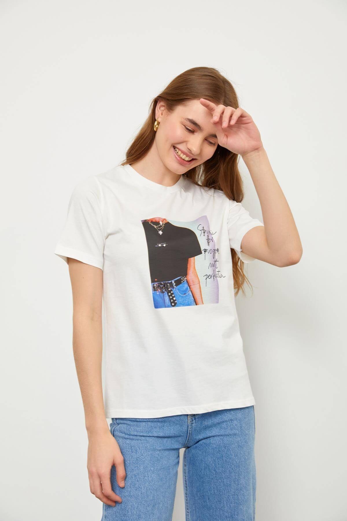 Ekru 2YB2CTS0193 T-SHIRT