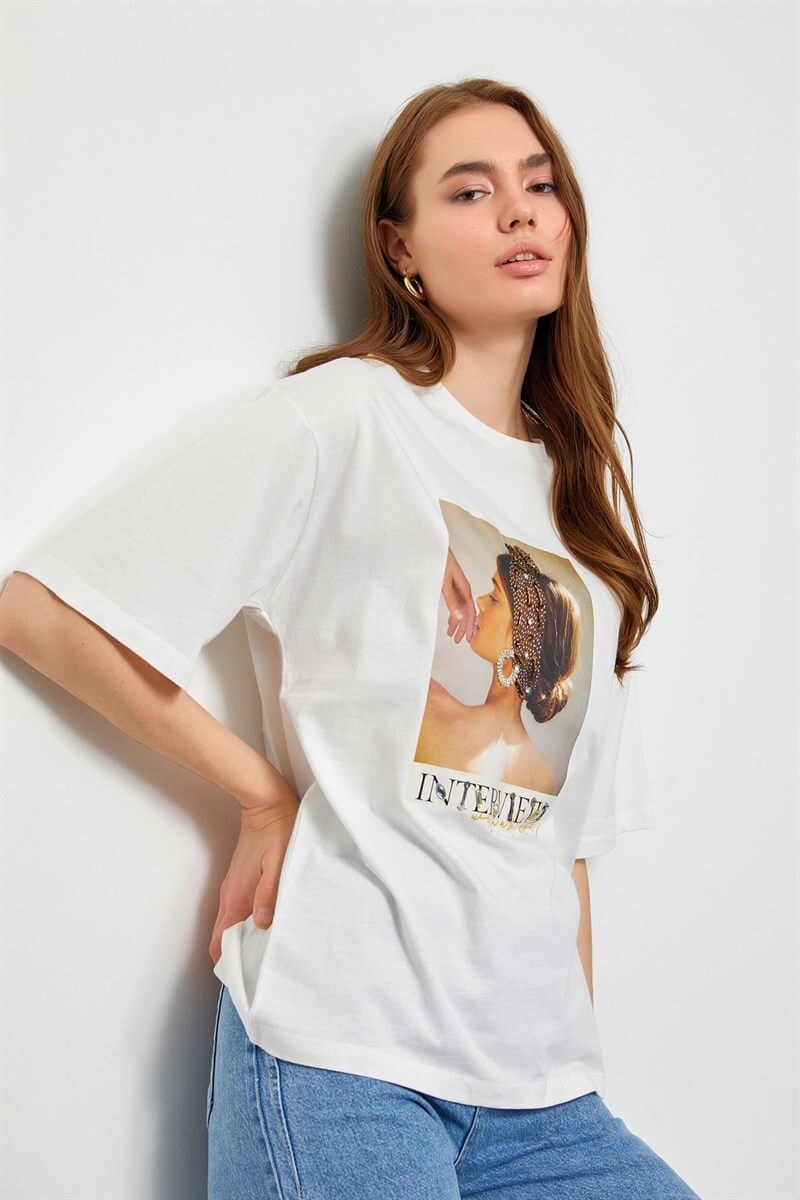 Ekru 2YB2CTS0217 T-SHIRT