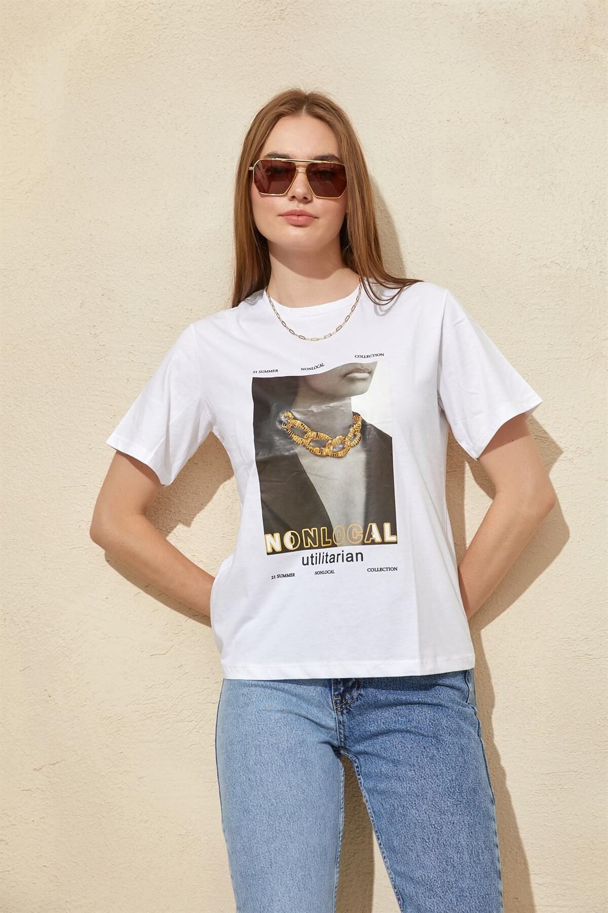 Ekru 2YB2CTS0251 T-SHIRT