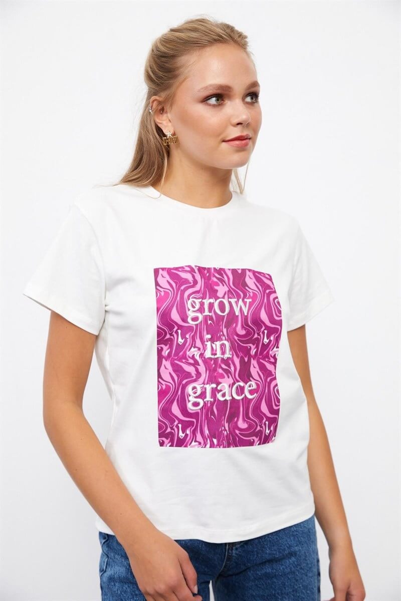Ekru 1YI4CTS0212 T-SHIRT