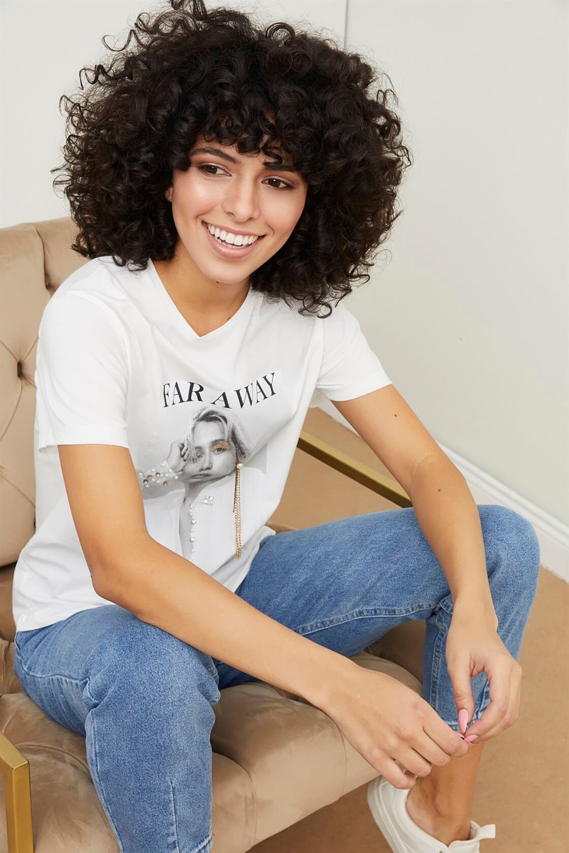 Ekru 2YM2CTS0122 T-SHIRT