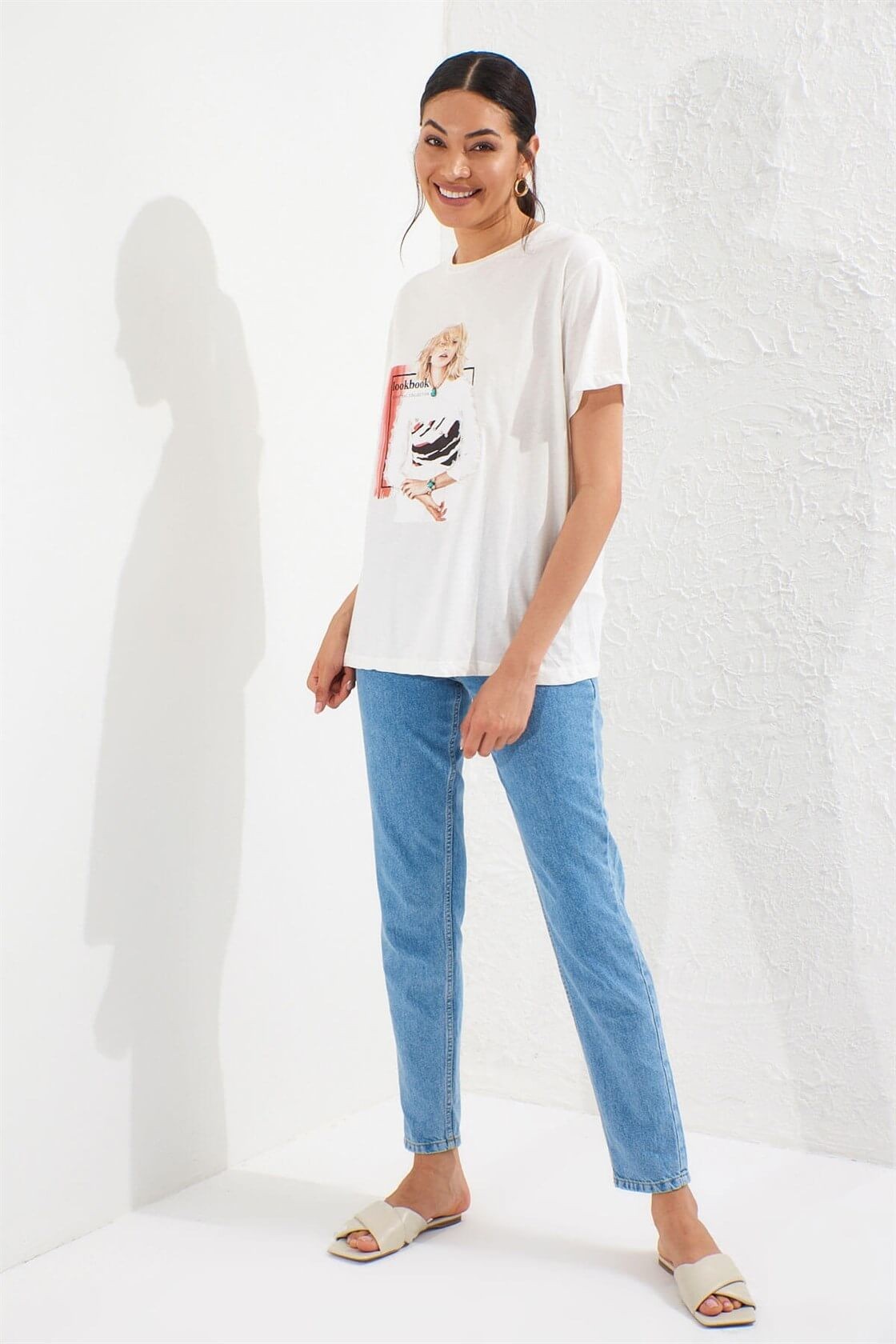 Ekru 2YM2CTS0133 T-SHIRT