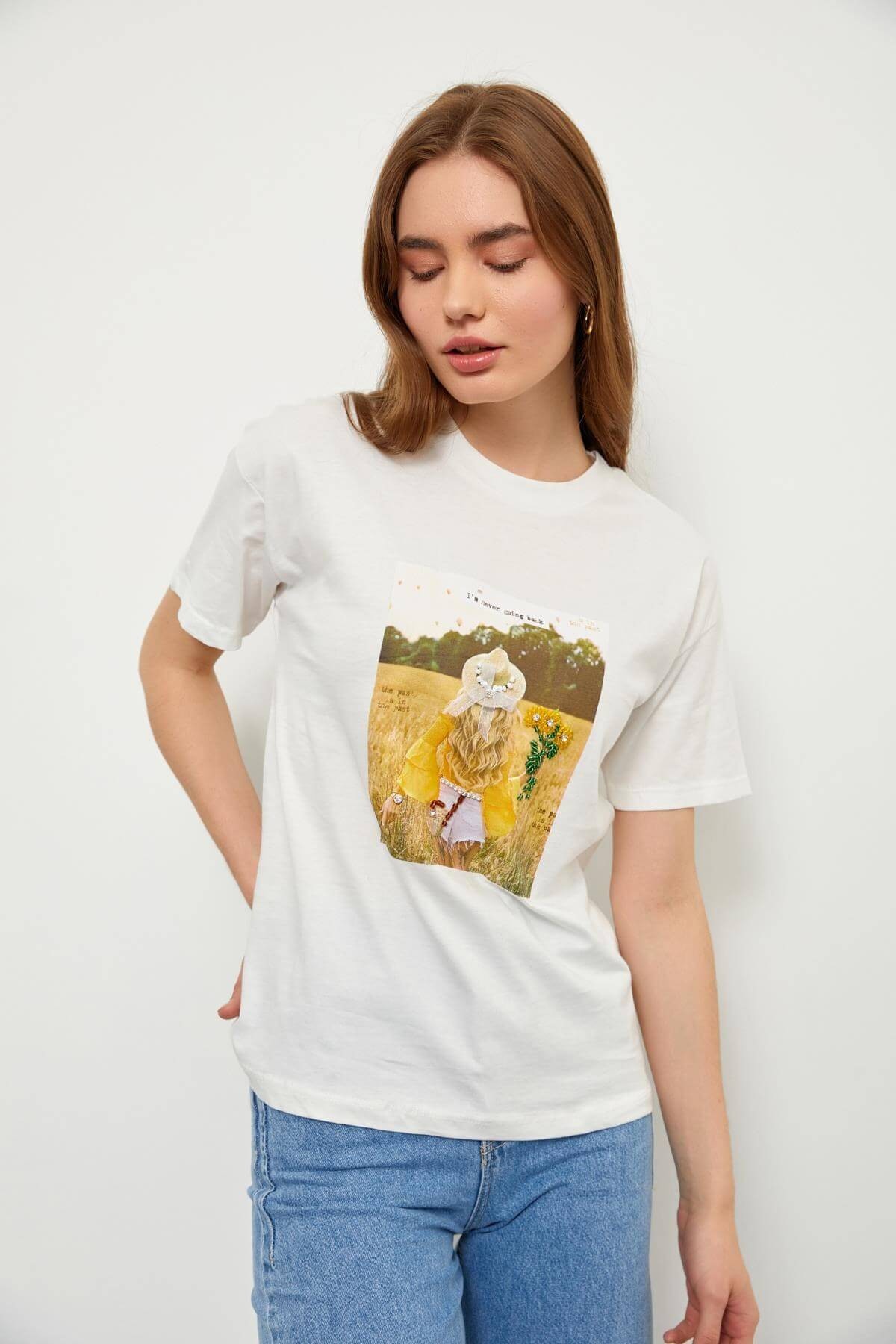 Ekru 2YB2CTS0227 T-SHIRT