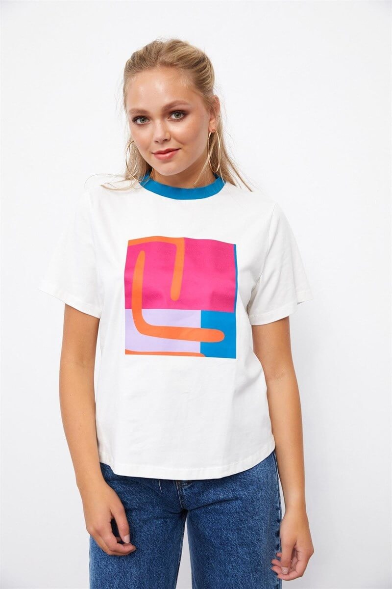 Ekru 1YI4CTS0232 TSHIRT