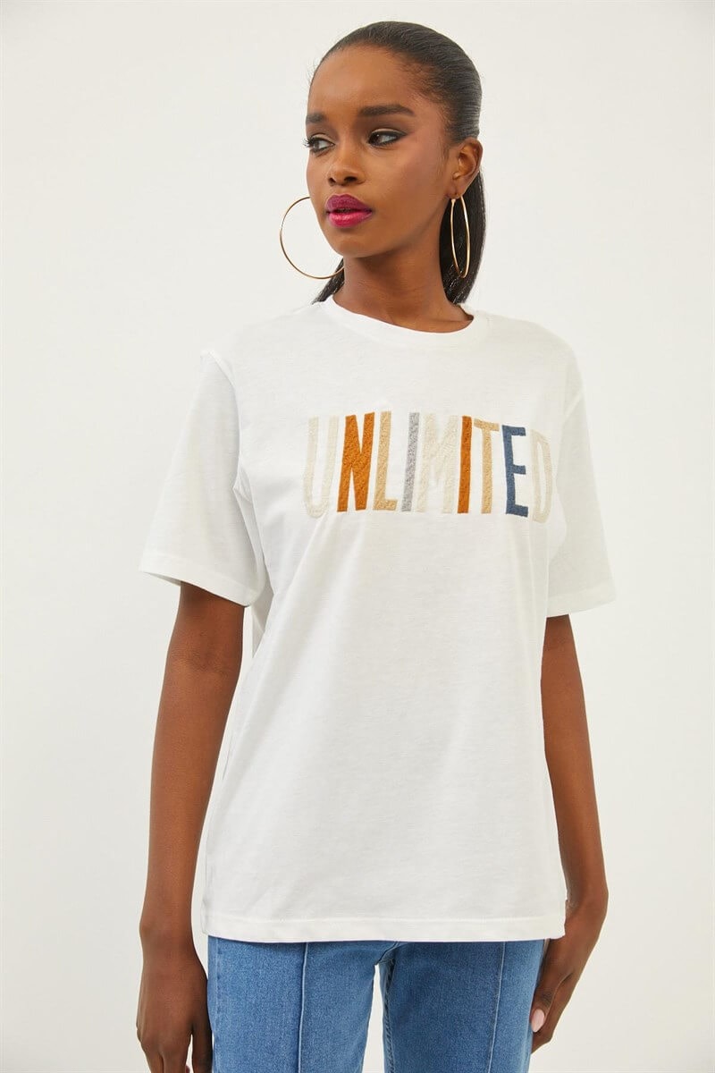 Ekru 2YI2CTS0283 T-SHIRT