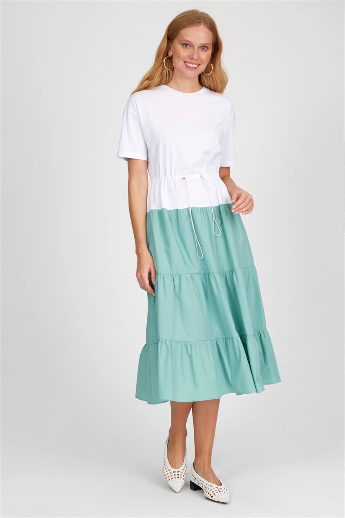 Ekru-Koyu Mint ElbiseST050S4050401
