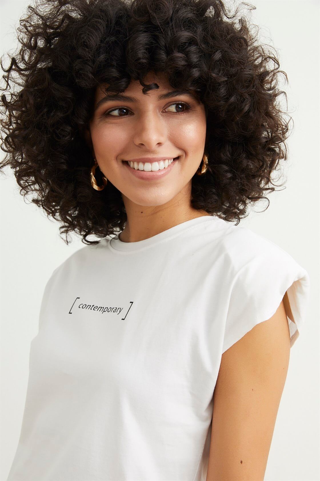 Ekru 2YM2CTS0146 T-SHIRT