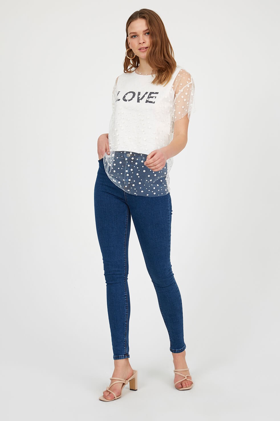 Ekru 2YM2CTS0112 T-SHIRT