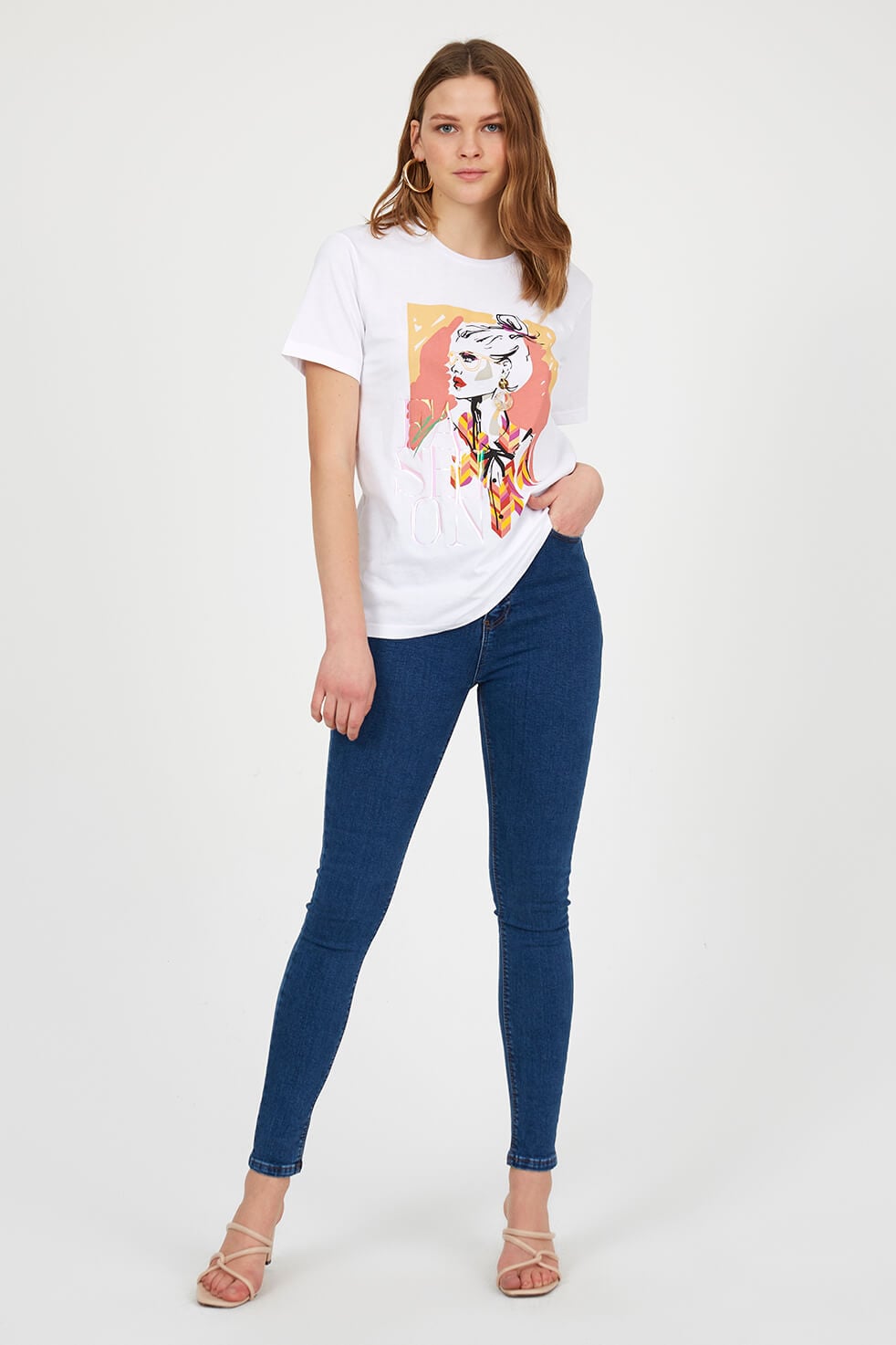 Ekru 2YM2CTS0116 T-SHIRT