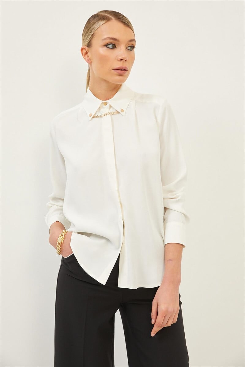 Ekru 1YI2CGM0275 GÖMLEK