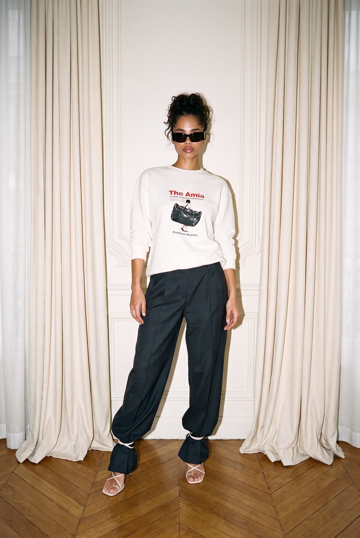 Ekru Amia&Co Baskı Detaylı Sweatshirt