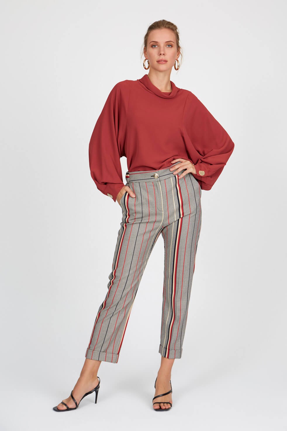 Gri-Kırmızı 1YM4CPN0278 PANTOLON