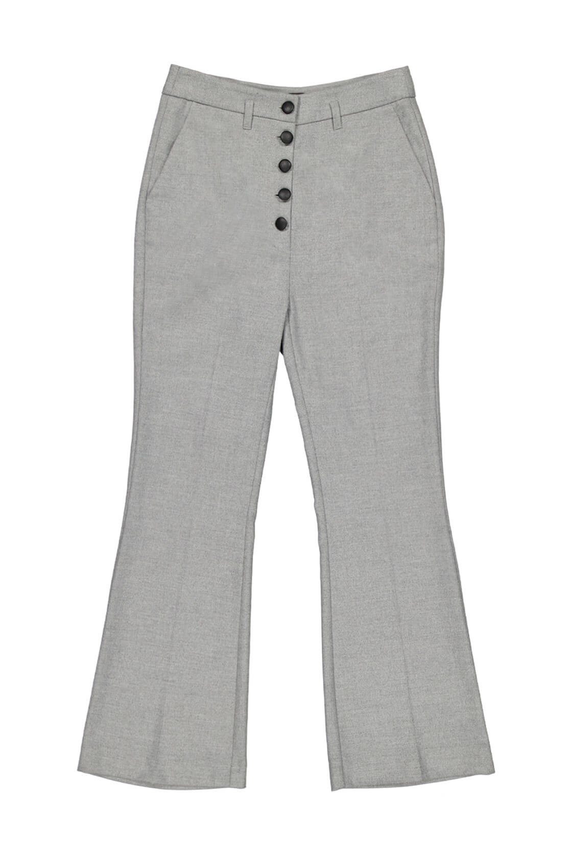 Gri Normal Bel Düğmeli Kaşe PantolonST040W201141
