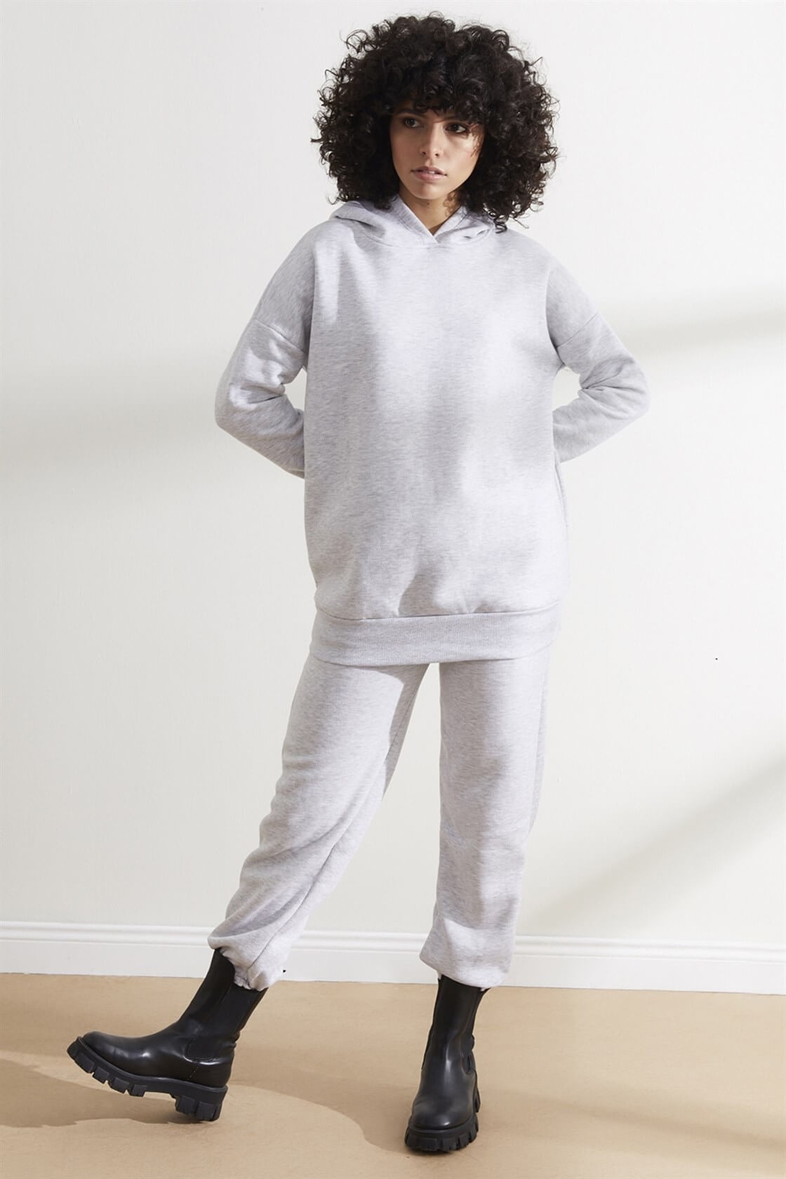 Gri Sweatshirt Jogger Eşofman TakımST050W6007401