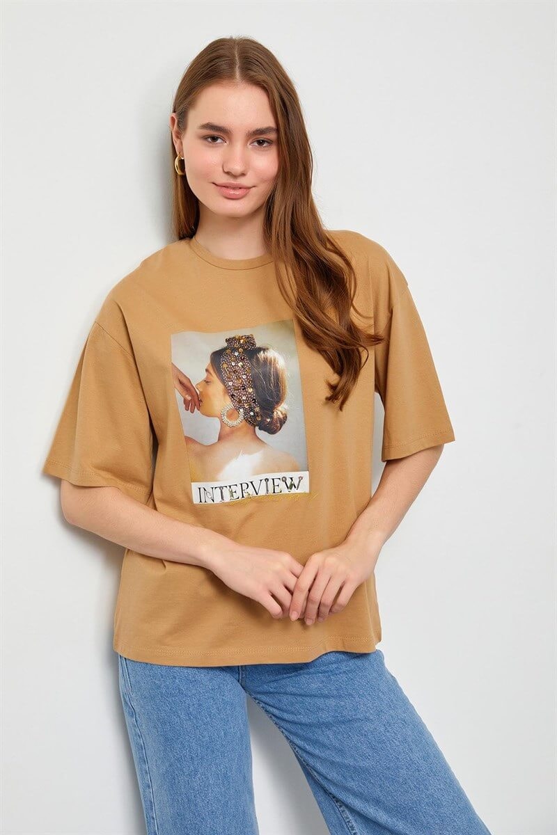 Kahverengi 2YB2CTS0217 T-SHIRT