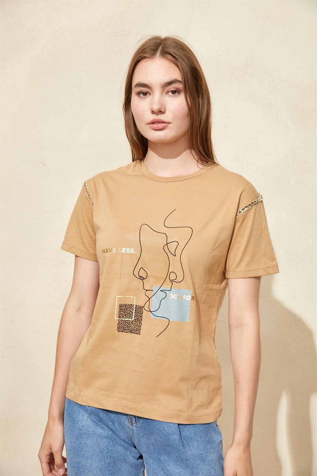 Kahverengi 2YB2CTS0229 T-SHIRT