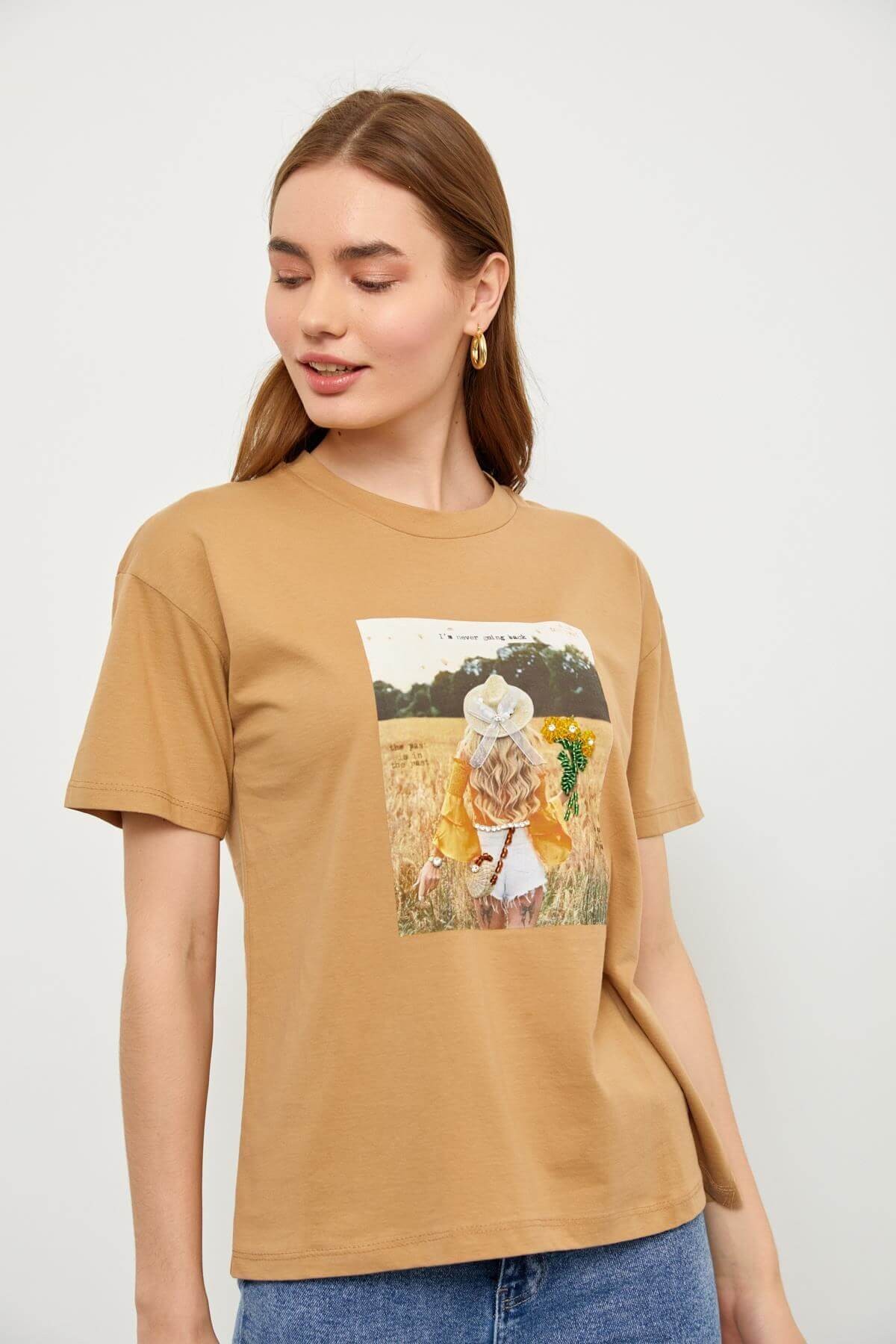 Kahverengi 2YB2CTS0227 T-SHIRT