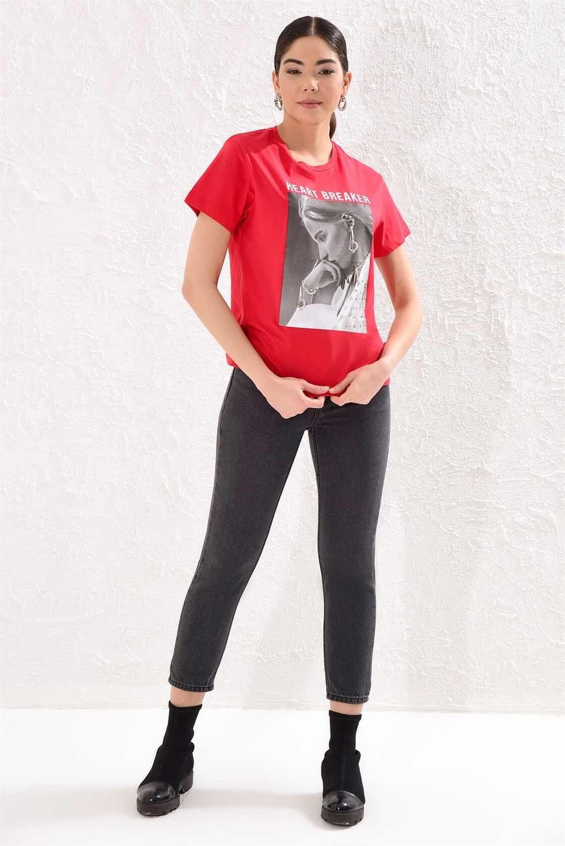 Kırmızı 2YM2CTS0113 T-SHIRT