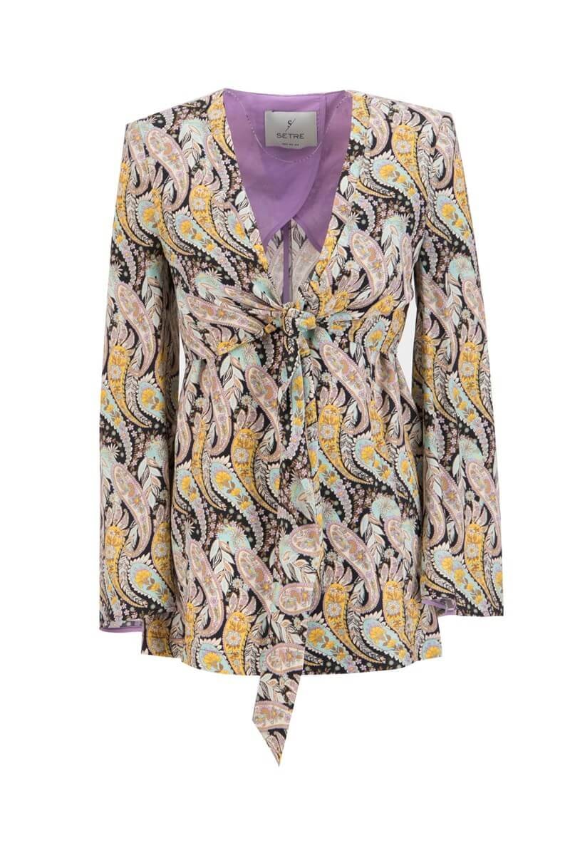 Lila Şal Desen Anvelop Ceket ST060S90305001