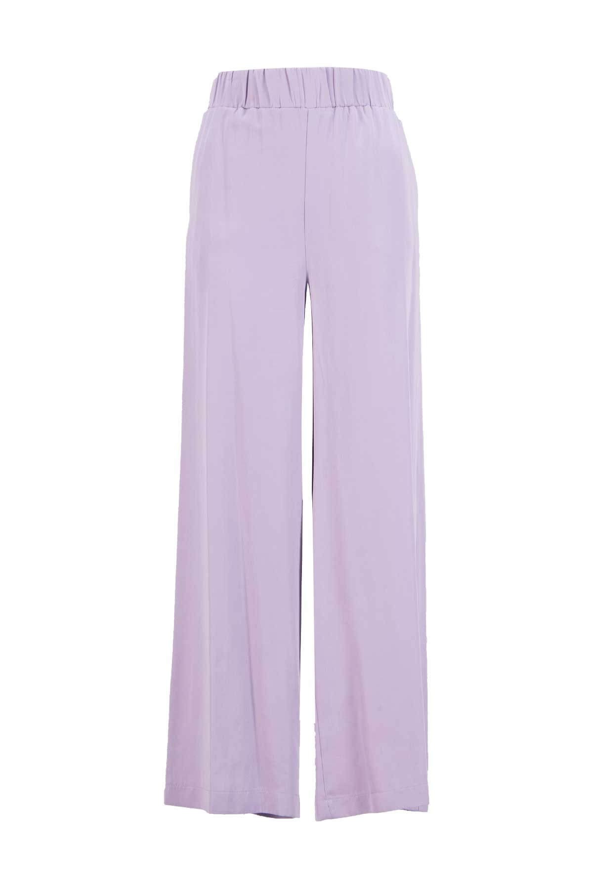 Lila Tencel Yüksek Bel Rahat Kesim PantolonST050S2040301
