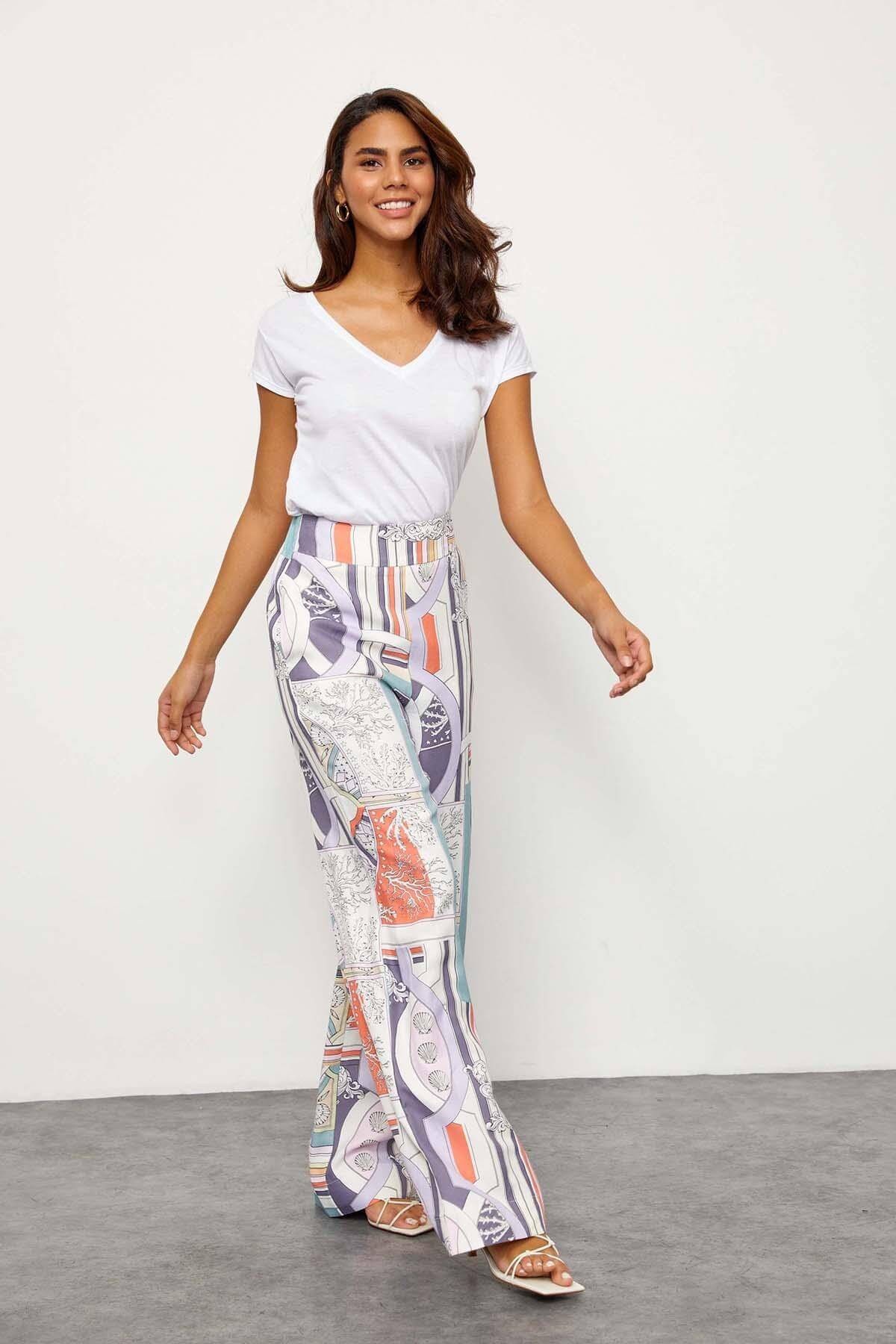 Lila Yüksek Bel Bol PantolonST060S20484001