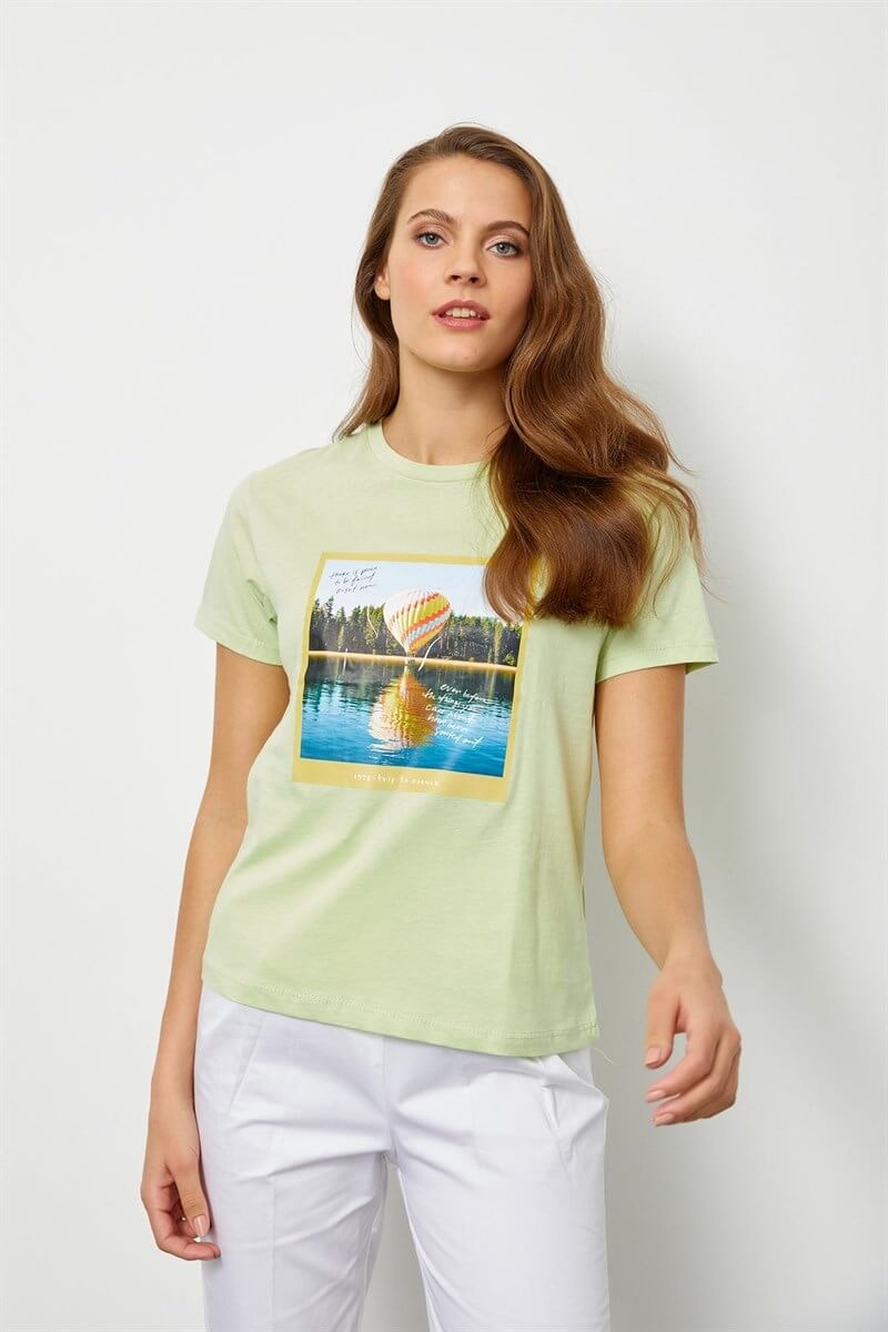 Mint Baskılı Kısa Kol T-ShirtST060S71190004