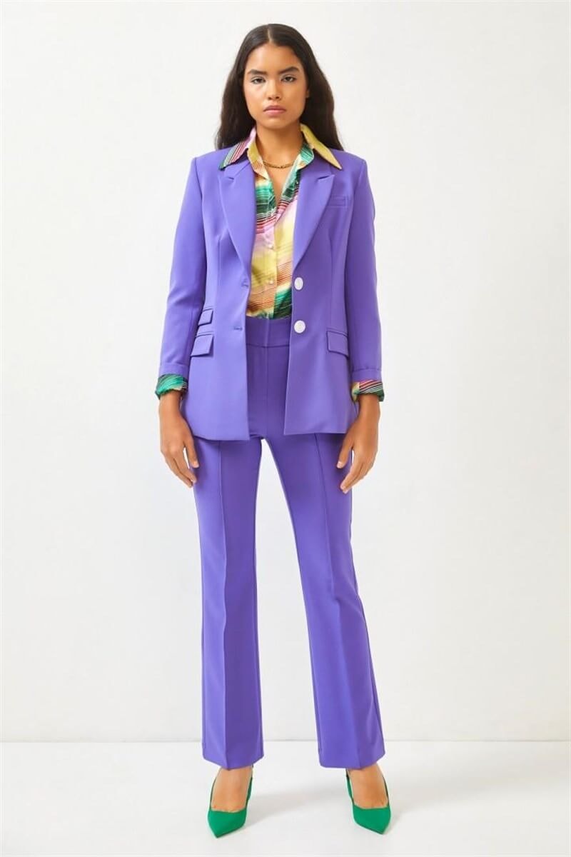 Mor Astarlı Blazer Ceket Pantolon TakımST060S90316002