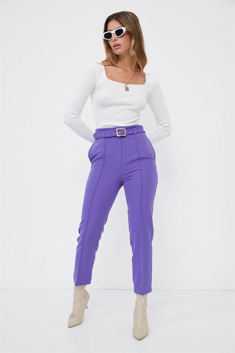 Mor Kemerli Kumaş PantolonST060S20539001