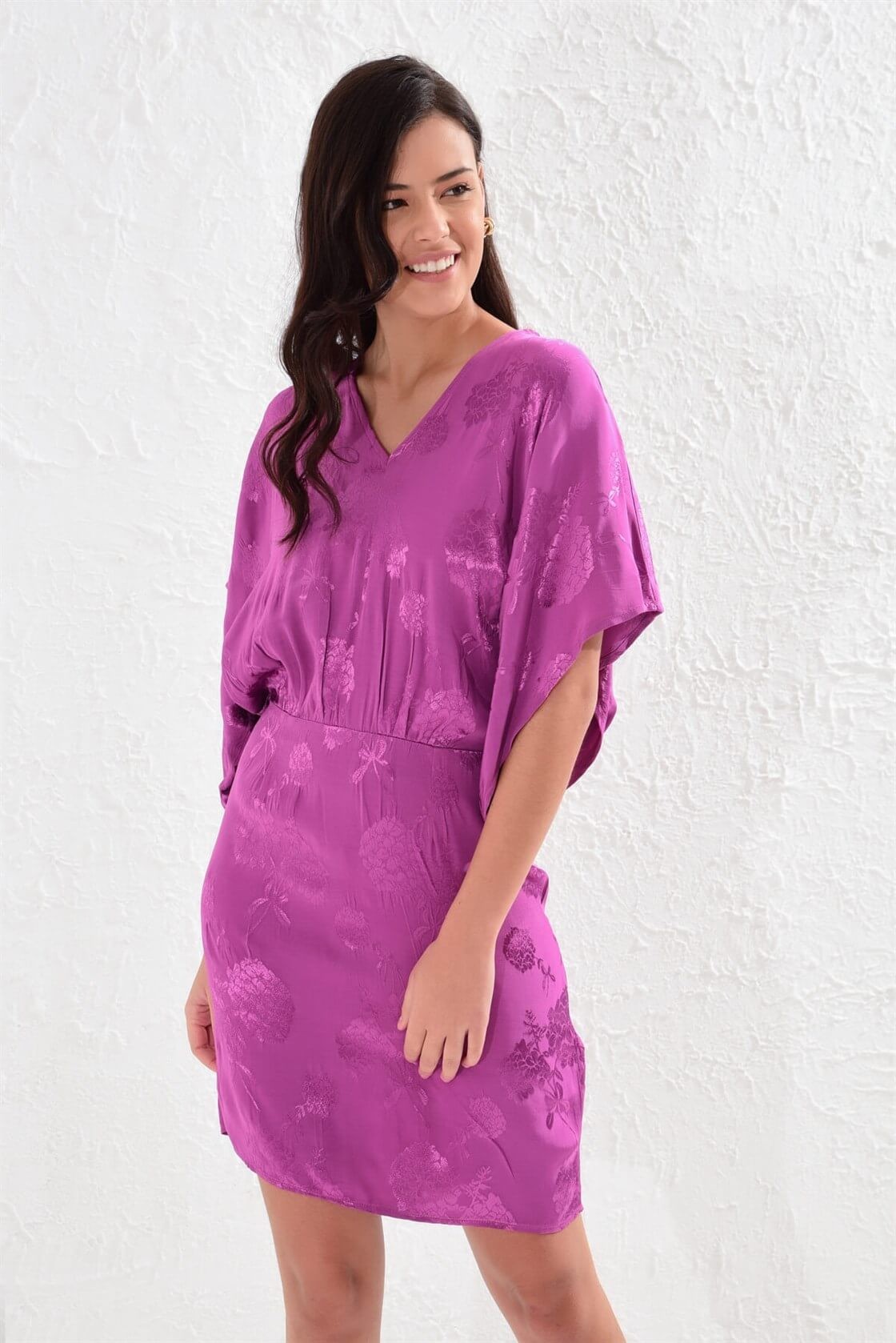 Purple V Neck Sleeveless Chiffon Blouse