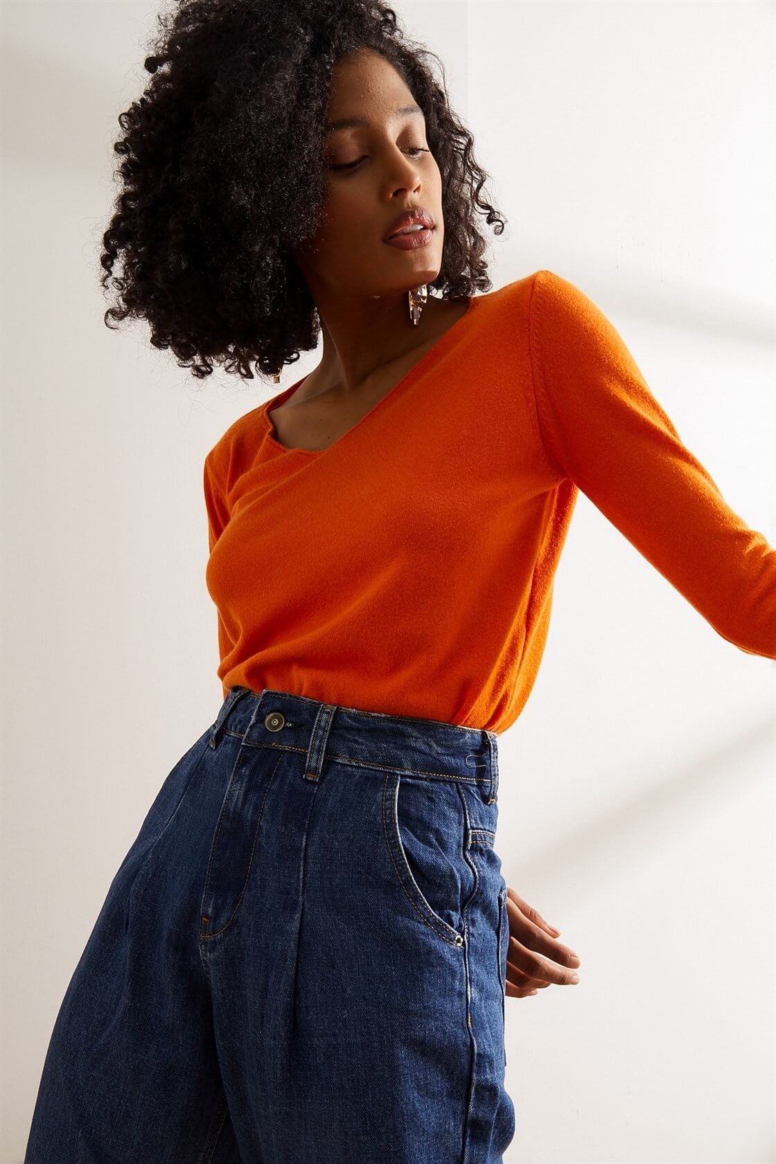 Oranj V Yaka Basic TrikoST060W9414501