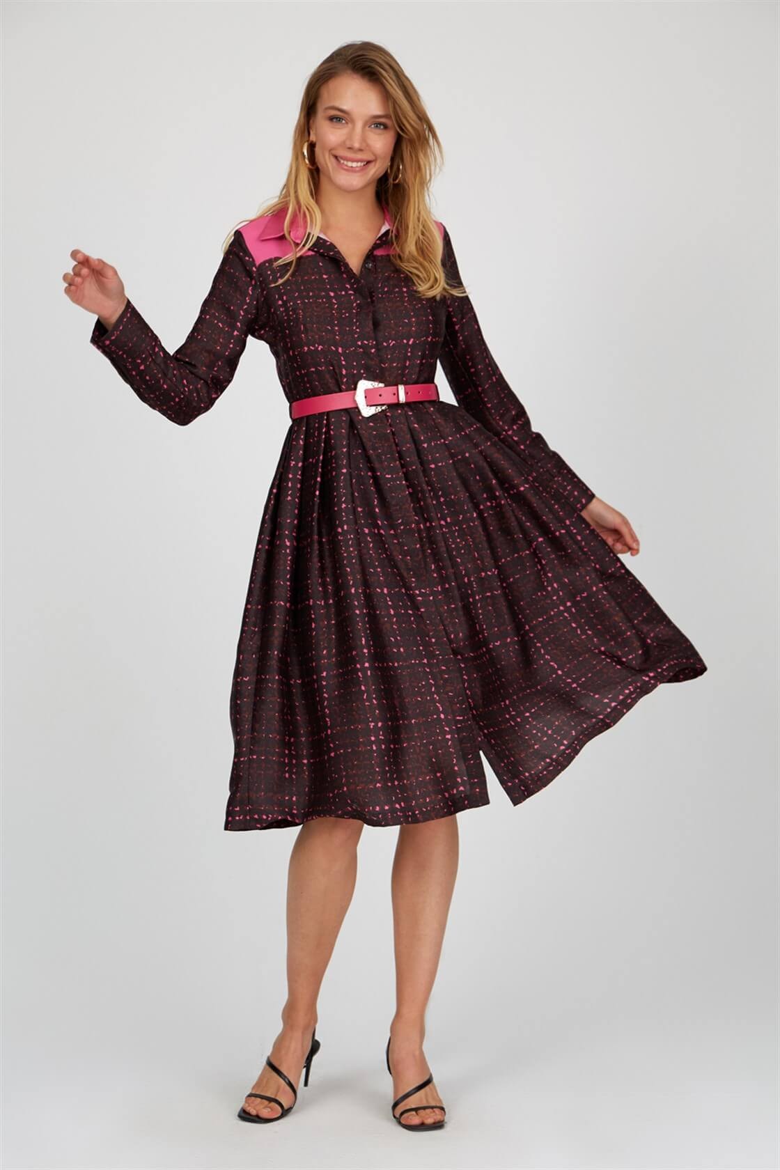 Pembe-Kahverengi ElbiseST050W403961