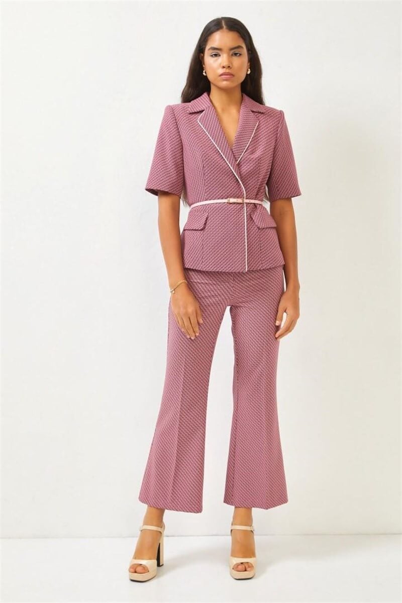 Pembe Kemerli Ceket Pantolon TakımST060S90318002