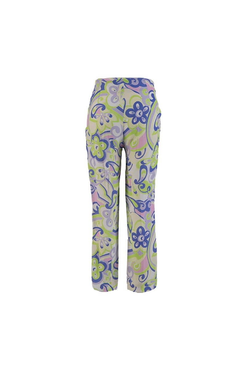 Pembe-Yeşil Desenli Kapri PantolonST060S20550001