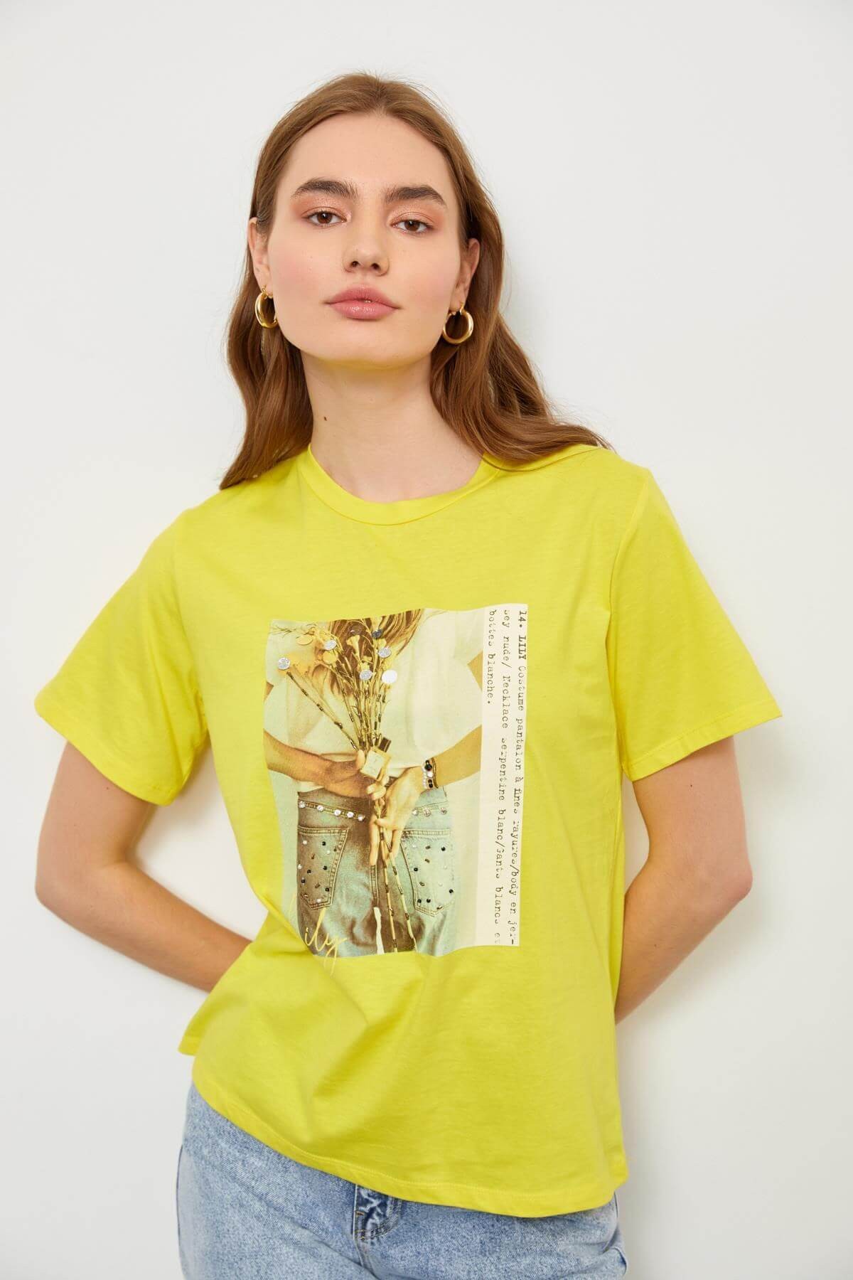 Sarı 2YB2CTS0226 T-SHIRT