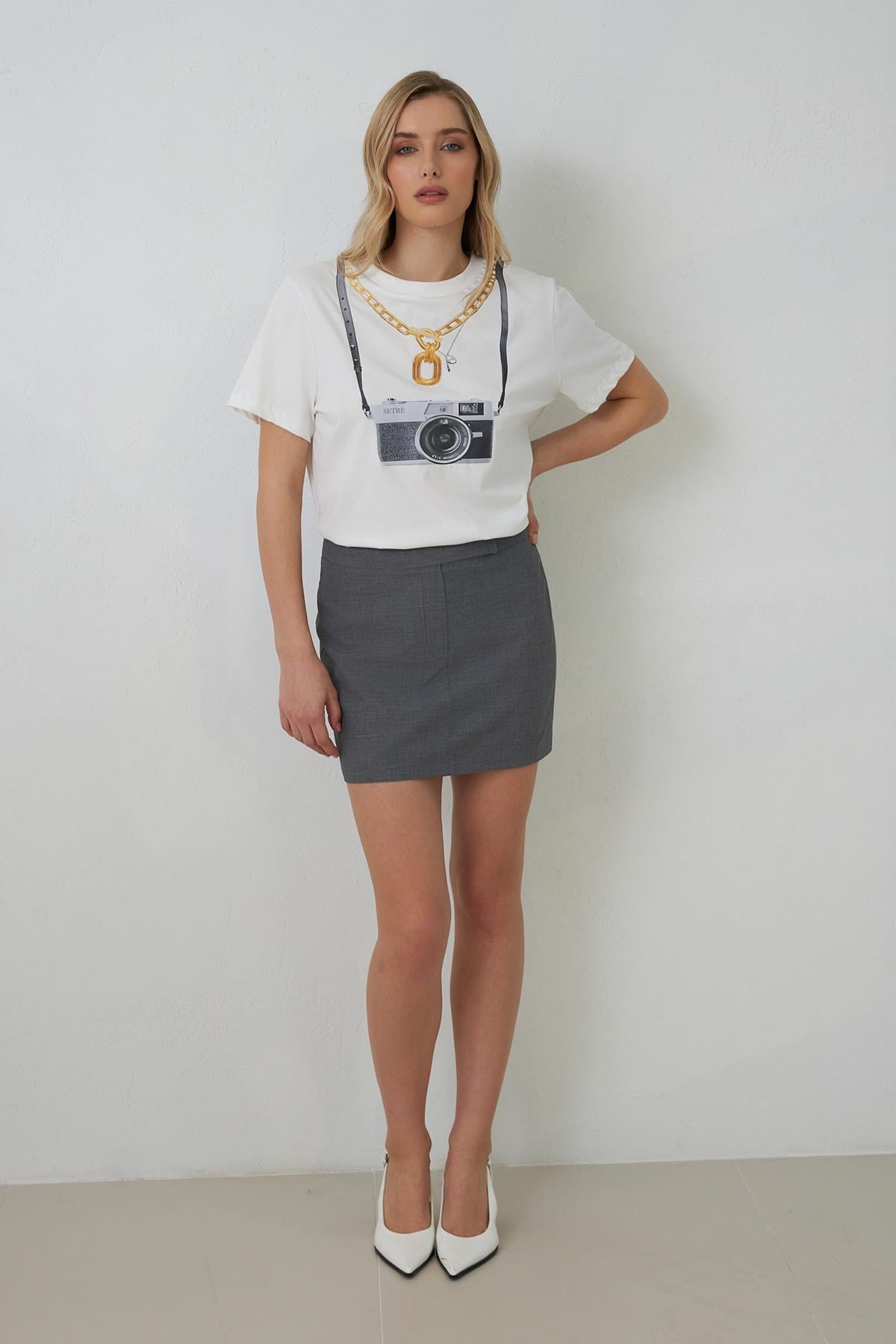 Ekru 2YB3WSTS0453 T-SHIRT Kadın Kategorisiz modelleri