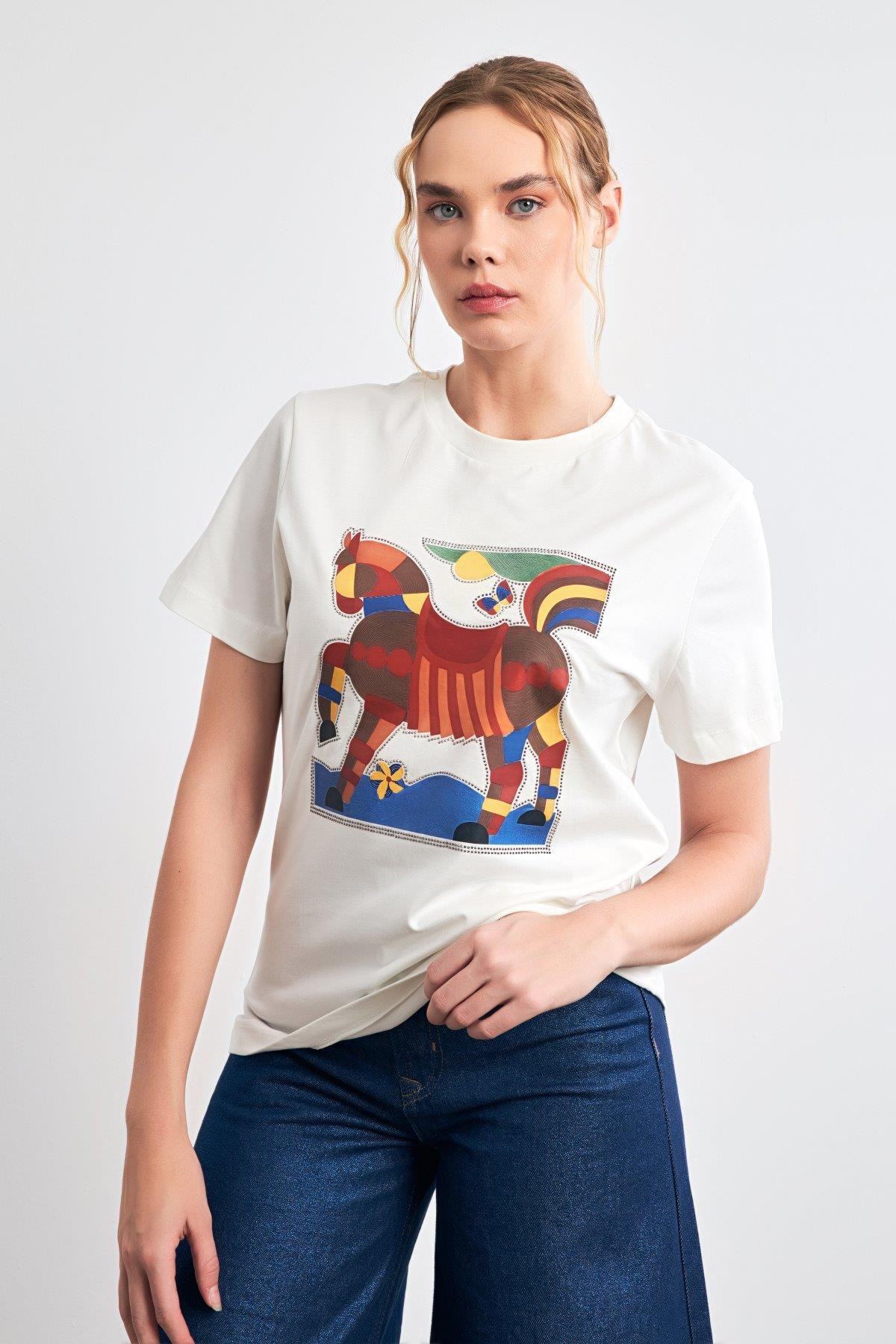Ekru 2YB4CTS0430 T-SHIRT