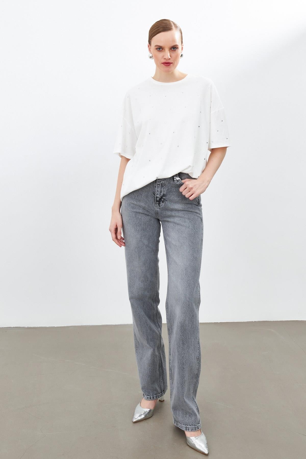 Ekru 2YU2CTS0368 T-SHIRT