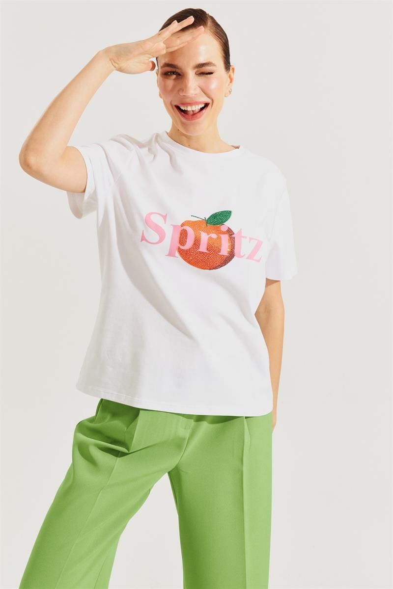 Ekru 1YU2CTS0304 T-SHIRT