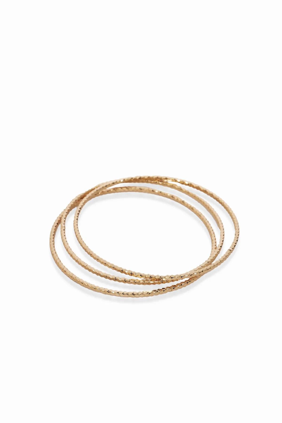 Ekru Desenli 3 Lü Rose Gold Ajda Bilezik 60mm Kadın Kategorisiz modelleri