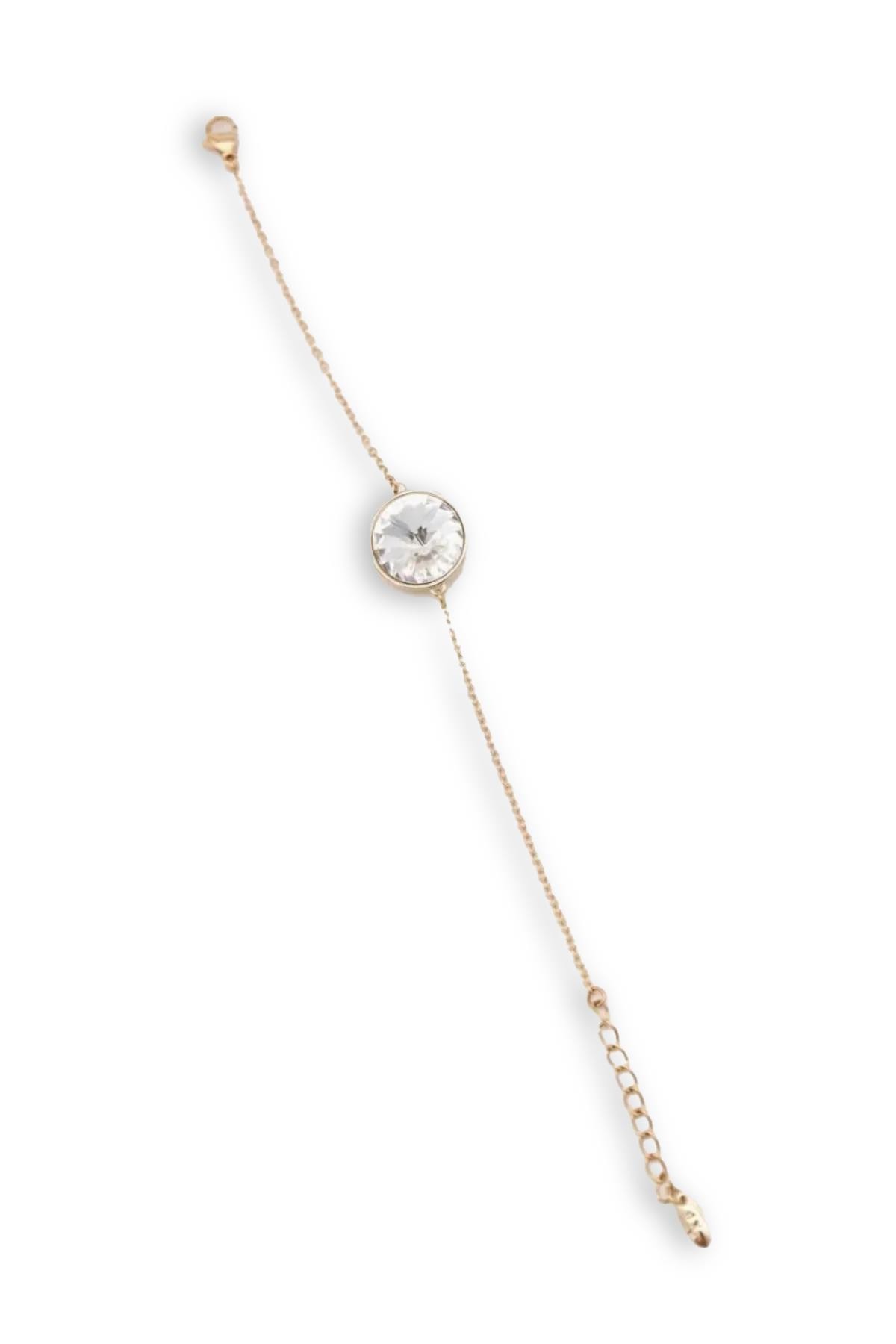 Ekru Tek Taş Rose Gold Vıp Zincir Bileklik Kadın Bileklik modelleri