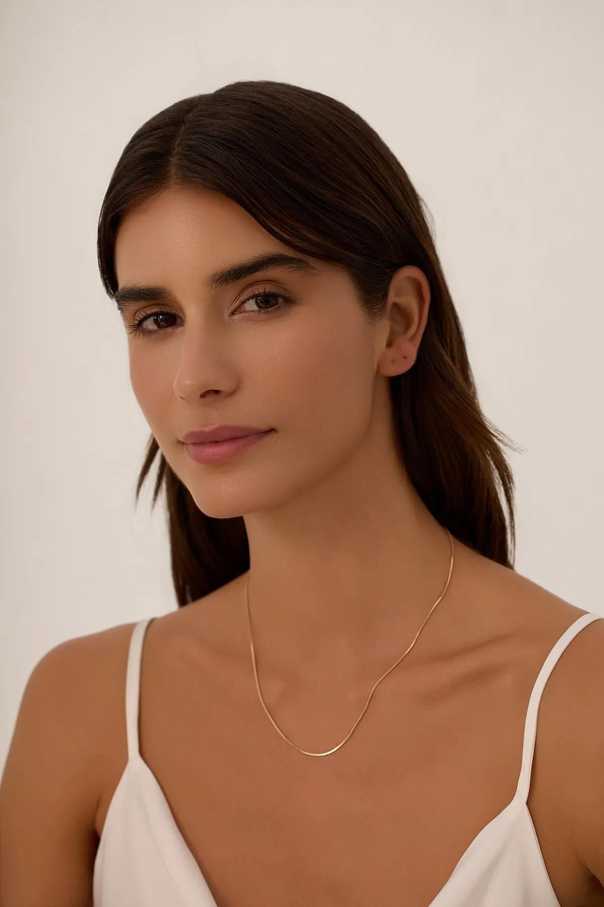 Ekru Vıp İtalyan Zincir Rose Gold Kolye Kadın Kategorisiz modelleri