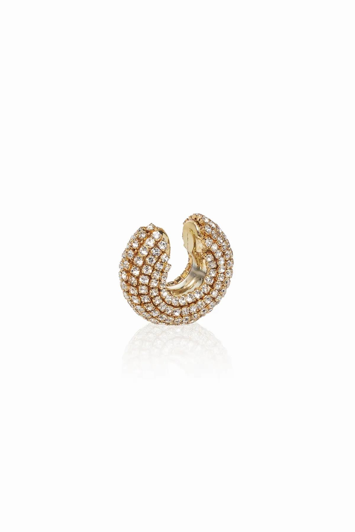 Ekru Zirkon Taş Kaplı Altın Renk Vıp Earcuff Kıkırdak Küpe Kadın Kategorisiz modelleri